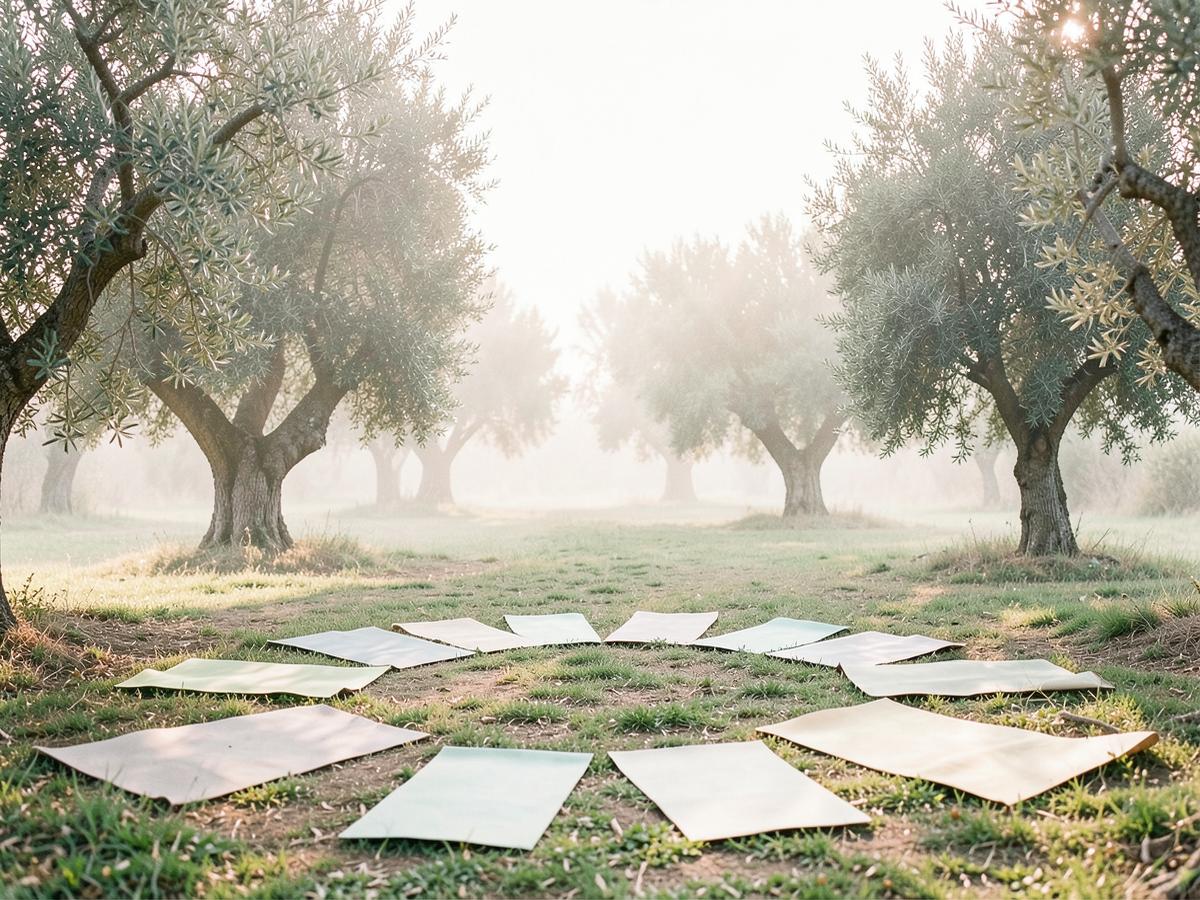 Olive grove retreat mornings